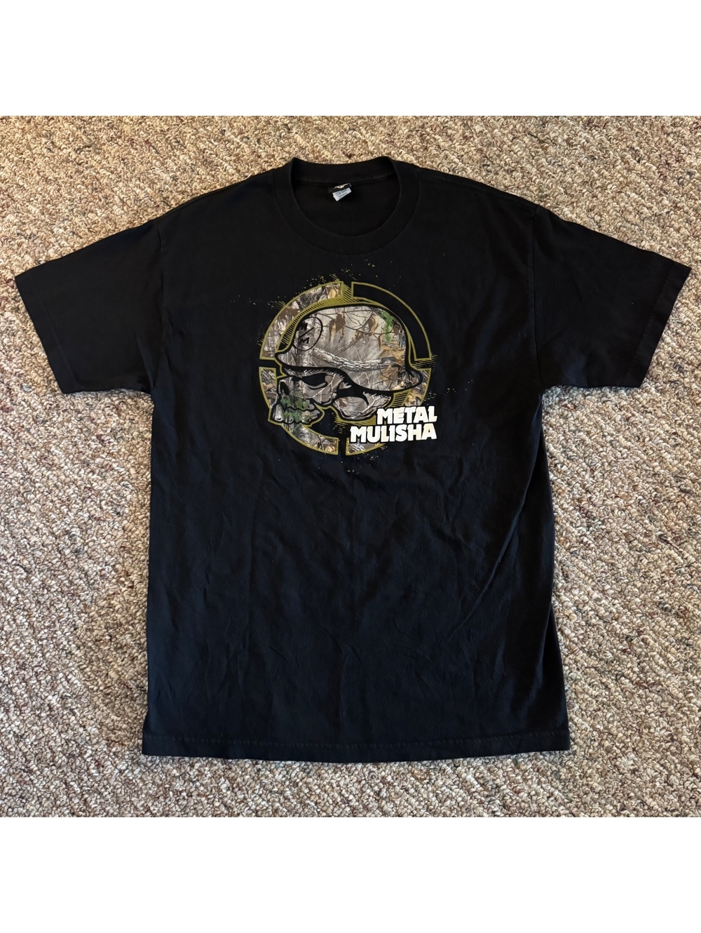 Men’s Metal Mulisha Y2K Camo Skull Short Sleeve Graphic T-Shirt Size Large